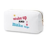 Makeup Lover Gifts Wake up and Make up Cosmetic Bag Inspirational Gifts for Women Makeup Bag Positive Presents for Friend Daughter Sister Birthday Graduation Christmas Friendship Presents Travel Pouch