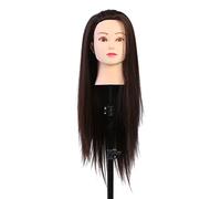 Makeup Mannequin Head Synthetic Fiber Hairdresser Training Head For Cosmetology Students Beauty Teachers Dark Brown 26cm 60cm Hair Length