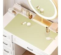 Biqissi Makeup Mat for Vanity, Dual-Sided Waterproof Oilproof Protector, No Slip, Green 31.5x15.7in