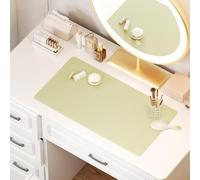 Makeup Mat, Dual-Sided Waterproof Vanity Protector Mat, Non-Slip PU Laptop Pad, Large Mouse Mat, Dresser Cover Accessories, Writing Desk Pad for Office and Home Decor, Green 23.6x11.8in