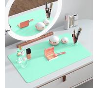 Makeup Mat for Vanity Top Protector, Cover Work Table Waterproof, Oilproof Dustproof Smooth and Soft, Pink 31.5" x 15.7" from NemoHome (Cobalt Green, 23.6" x11.8)
