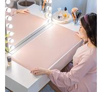 Makeup Mat for Vanity Top Protector, Cover Work Table Waterproof, Oilproof Dustproof Smooth and Soft, Pink 31.5" x 15.7" from NemoHome