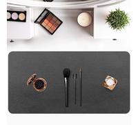 Makeup Mat for Vanity - Waterproof | Oil-Proof | Dust-Resistant | Soft and Comfortable Desk Protection, Ideal for Makeup Tables and Workbenches (15.7"X23.6", Black)