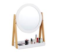 Makeup mirror Adjustable Storage Tray Bamboo Vanity Mirror Vanity Makeup Mirror