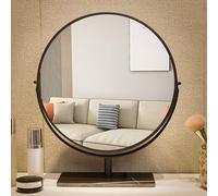 Makeup Mirror Dressing Table Mirror 360° Rotation Bathroom Vanity Mirrors Metal Frame Single Sided Swivel High Definition with Stand for Vanity Dresser Living Room Bedroom Office