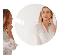 Makeup Mirror Frameless Acrylic Self Adhesive Vanity Sticker | 20 x 20 cm Square Waterproof Lightweight with Rounded Edges, Decorative Grooming Wall Mirror for Bathroom, Living Room, Bedroom