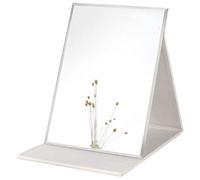 Makeup Mirror, Hand Free/Handheld/Tabletop Foldable Mirror, Adjustable Stand, Portable Size for Camping,Vocation,Home Vanity and Office Desk,Black-Large