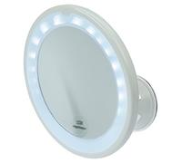 Makeup Mirror with Lights and Magnification: Portable LED Light Bathroom Mirror and Travel Magnifying Mirror, 10x Magnifying Face Mirror White with Acrylic Frame, Round Makeup Mirror Zoom by Fantasia