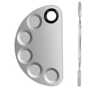 Makeup Mixing Palette Stainless Steel Cosmetic Artist Blending Palette Cosmetic Palette Professional Nail art Palette with Spatula Tool for Mixing Foundation Makeup Tools Eyeshadow Nail Art