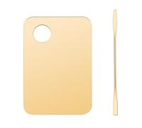 Makeup Mixing Palette, Stainless Steel Professional Makeup Palette Cosmetic Artist Blending Palettes with Spatula Tool for Mixing Foundation Eyeshadow, Nail Art Palette Gold