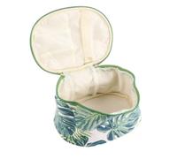 Makeup Monstera Tropical Canvas Green Print Oval Bag