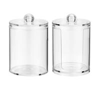 Makeup Organiser Set,Cotton Buds Containers Dispenser with Transparent Cover,Cotton Pad Dispenser for Storage in Bedroom, Living Room