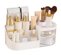 Makeup Organiser, Skincare Organiser, Large Capacity Storage Drawers with Makeup Brush Holder, Cosmetics Makeup Storage for Lipsticks Jewelry, Nail Care, Vanity, Dressing Table, Drawer, Bathroom