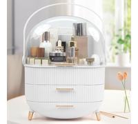 Makeup Organiser Storage, Skincare Organiser Drawers Beauty Holder Cosmetic Organisers for Bathroom, DressingTable Organizer Dustproof Waterproof (Style2-White)