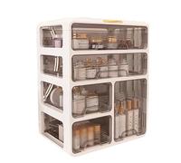 Makeup Organiser Storage, X-Large Acrylic Perfume Skincare Organisers Display Case With Drawers, Waterproof Large Dustproof Cosmetic Organiser Box For Counter, Dresser And Bathroom 3rd/4th Floor (Col