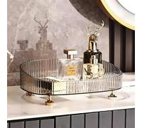 Makeup Organiser - Thick Material Beauty Organiser, Perfume Decorative Dresser Tray for Dressing Table,Storage Vanity Tray for Bedroom Bathroom Countertop Skincare Perfumes Cosmetics Desktop (Grey)