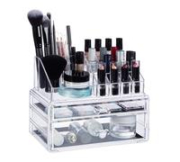 Makeup organiser with 2 drawers Acrylic Cosmetic Holder 16 Compartments 1.15 kg
