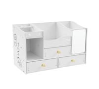 Makeup Organiser with 3 Drawers, Cosmetic Organiser with 4 Open Compartments, Large Capacity, Desktop Cosmetics Drawer Case for Makeup Brushes, Lipsticks, Jewelry, Skincare Products, 40x20x25 cm