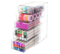 Makeup Organiser with Drawers, Stackable Desktop Organizers, Jewellery Storage Box, Clear Acrylic Drawer for Vanity, Under Sink, Kitchen Cupboard, Pantry, Home Organization (5 Drawers)