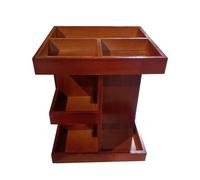 Makeup Organizer - 360 Rotating Countertop Organizer For Home, Wooden Storage With Display Function, Cosmetic Holder For Dorm, Bathroom, Bedroom, Placa