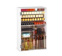 Makeup Organizer Acrylic Makeup Storage Organizer，Cosmetics Display Case Cabinet with Detachable Partition and Transparent Door, Box Lipsticks Brushes Holder for Bedroom Vanity Desk