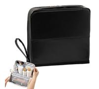 Makeup Organizer Bag | Parallel Makeup Bag | Waterproof Portable Case with Compartments Organizer Storage for Home Camping Toiletries Men Business Trip Hotel