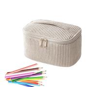 Makeup Organizer Bag with Zipper Handle and Pencil Pouch - Travel Toiletry Bag and Pen Case for Home, School, Office, Outdoor, Camping, Make-up Supplies, , Se référer au descriptif, Refer to