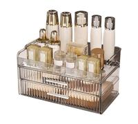 Makeup Organizer Box Large Capacity Clear Cosmetic Storage Container Premium Plastic Organizer for Bedroom Bathroom Vanity Desk (Without Lid)