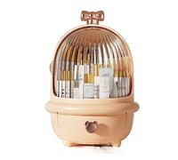 Makeup Organizer Dustproof Makeup Organizer Box with Transparent Lid, Cosmetic Storage Display Case, Waterproof Skincare for Bathroom and Vanity Dresser(Pink)