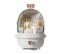 Makeup Organizer Dustproof Makeup Organizer Box with Transparent Lid, Cosmetic Storage Display Case, Waterproof Skincare for Bathroom and Vanity Dresser(White)