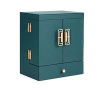 Makeup Organizer Luxury Makeup Organiser Storage Box Cabinet with Mirror and Drawer, Cosmetic Organizer MDF, Skincare Beauty Caddy for Dresser & Bathroom, Dust-Proof Waterproof(Green)