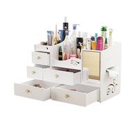 Makeup Organizer Makeup Organizer Cosmetic Storage Box, Make Up with Drawers Dressing Table Skincare Holder, Vanity Desk Large Plastic Cosmetics Tidy Stand for Beauty Products Perfume Jewellery Brush