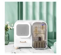 Makeup Organizer Makeup Organizer Storage Box with Mirror, Skincare Cosmetic Large, Tidy for Perfume, jewelery, Brush, Vanity Desk, Dresser, Bedroom, Office, Bathroom(White Updated(with LED and Fan))