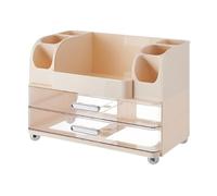 Makeup Organizer Vanity - 34 x 24.5 x 18 cm Makeup Organizer for Toiletry | Women's Cosmetic with Drawers | Large Shelf for Toilets Makeup Medicinal Jewelry Bedroom Kitchen Desk, Creamy