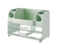 Makeup Organizer Vanity - 34 x 24.5 x 18 cm Women's Cosmetic Organiser with Drawers | Cosmetic Organizer for Toiletry | Large Shelf for Toilets Makeup Medicinal Jewelry Bedroom Kitchen Desk, green