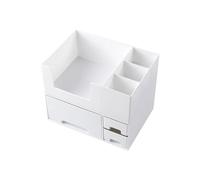 Makeup Organizers For Counter - Layer Stackable Stand With Drawer | Makeup Brush Holder Organizer, Elegant Countertop Accent, Compact Toilet Station For B