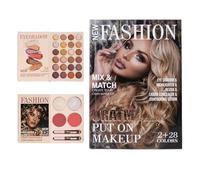 Makeup Palette - 30 Colors - Eyeshadow Book With 2 Pages | Pretty All Set Palette Featuring Matte Pearlescent Shades, Blush, High Gloss And Lip Glaze For Use