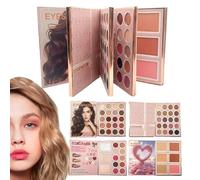 Makeup Palette Book Full Face,Multifunctional Face Makeup Supplies | Natural Cheek Blush,for College Students Beginners Professionals Artists Brides Beauty Lovers Daily Routine Parties