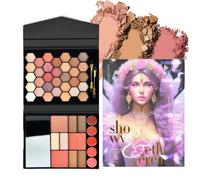 Makeup Palette - Matte Glittery Highlighter; Compact Cosmetic Eye Shadow Kit, Versatile Pigment Palette, Blending Professional Makeup | Teen Women Daily Party Travel Halloween Celebration Spe