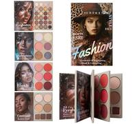Makeup Palette - Matte Shimmer Blush Highlighter Powder, 1 Multi Tier Cosmetic Compendium For Full Face Definition, Pigmented Pressed Dust With Internal Mirror, Beauty Gear, Case For Lid Cheek