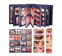 Makeup Palette With Book Design - Matte, Shiny, Highlighter And Contour - Multicolor Makeup Set For Eyes And Face - For Women Teens Valentine's Day New Year Celebrations B