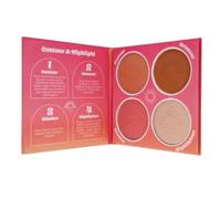 Makeup Palette with Bronzer, Blush, Highlighter and Contour for Radiant Glow, by Sunkissed