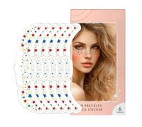 Makeup Patches, Glitter Freckle Stickers, Star Face Decals, Waterproof Adhesive Design, Skin Friendly Material, Festival Party School Performance, 6.14x1.97 Inches Multicolor 6 Pieces