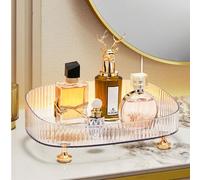 Makeup Perfume Organiser, Bathroom Vanity Tray, Decorative Dresser Tray, Countertop Organiser Tray for Cosmetics, Clear