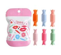 Makeup Pills, Velvet Lip Stick, Cosmetic Kit Women, 6 Set High Pigmentation Cute Design Purse Friendly Size Long Lasting Wear for Girls, Variety of Colors