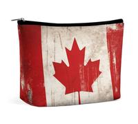 Makeup Pouch Cosmetic Bag Lipstick Retro Canada Flag Printed Organizer Portable Toiletry Zipper