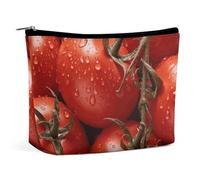 Makeup Pouch Cosmetic Bag Lipstick Ripe Red Tomatoes Printed Organizer Portable Toiletry Zipper