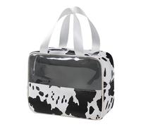 Makeup Pouch,Cow Print Travel Cosmetic Pouch - Portable Waterproof Makeup Case Organizer with Large Capacity for Skincare, Toiletries, Women, Girls