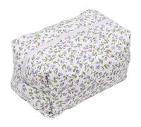 Makeup Pouch Portable Makeup Bags Large Capacity Cute Bag Aesthetic Floral Bag with Zipper Quilted for Travel, and Stationery Storage Style 2
