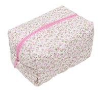 Makeup Pouch Portable Makeup Bags Large Capacity Cute Makeup Bag Aesthetic Floral Makeup Bag with Zipper Quilted Makeup Bag for Travel Makeup and Stationery Storage Style 1 Makeup Bags